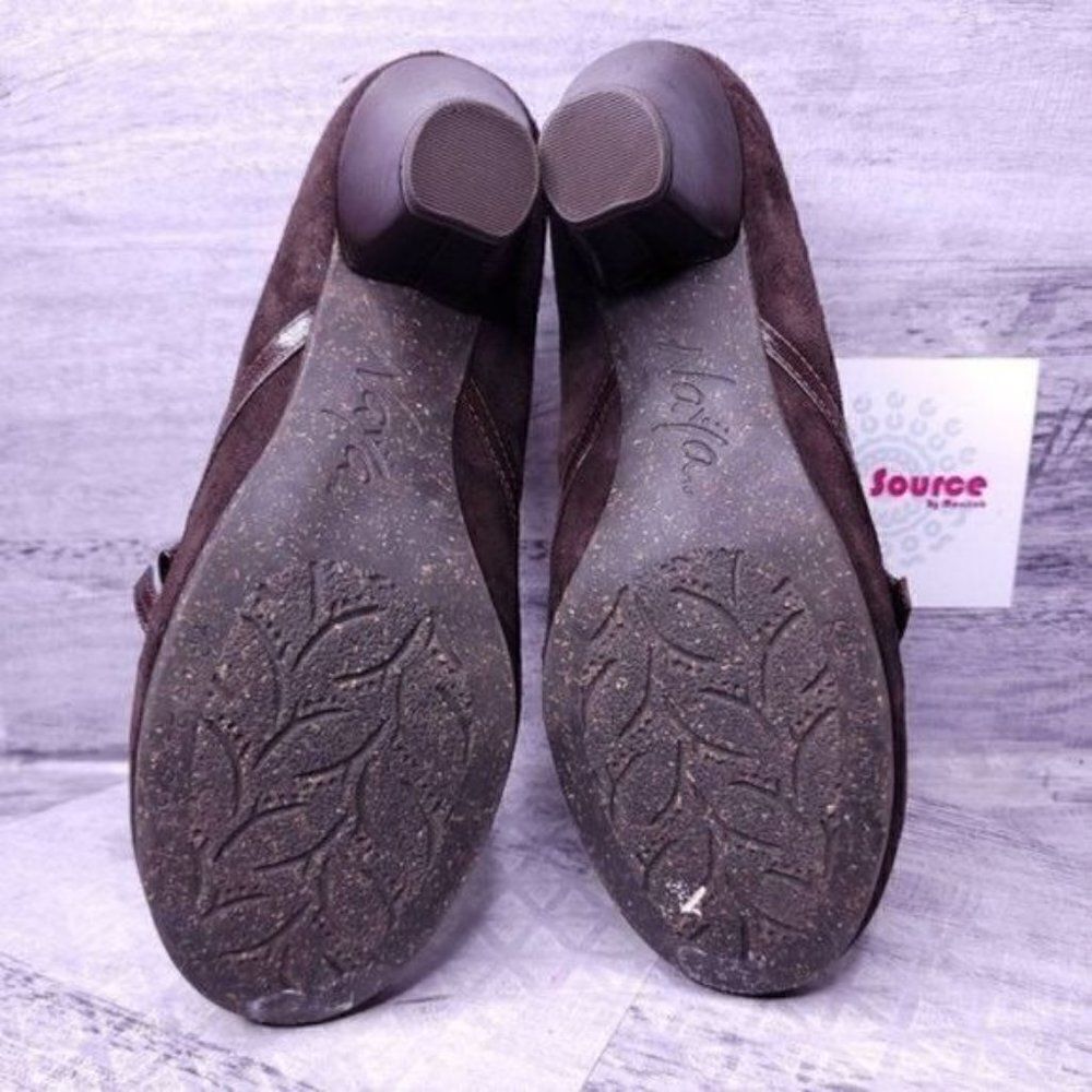 Naya Cailin Bow Pleated Bow Suede Cone Heel Pump Brown Women's sz 8.5 - Picture 7 of 8